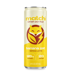 Matchi Banana Oat Protein Matcha Latte, 8 fl oz slim can