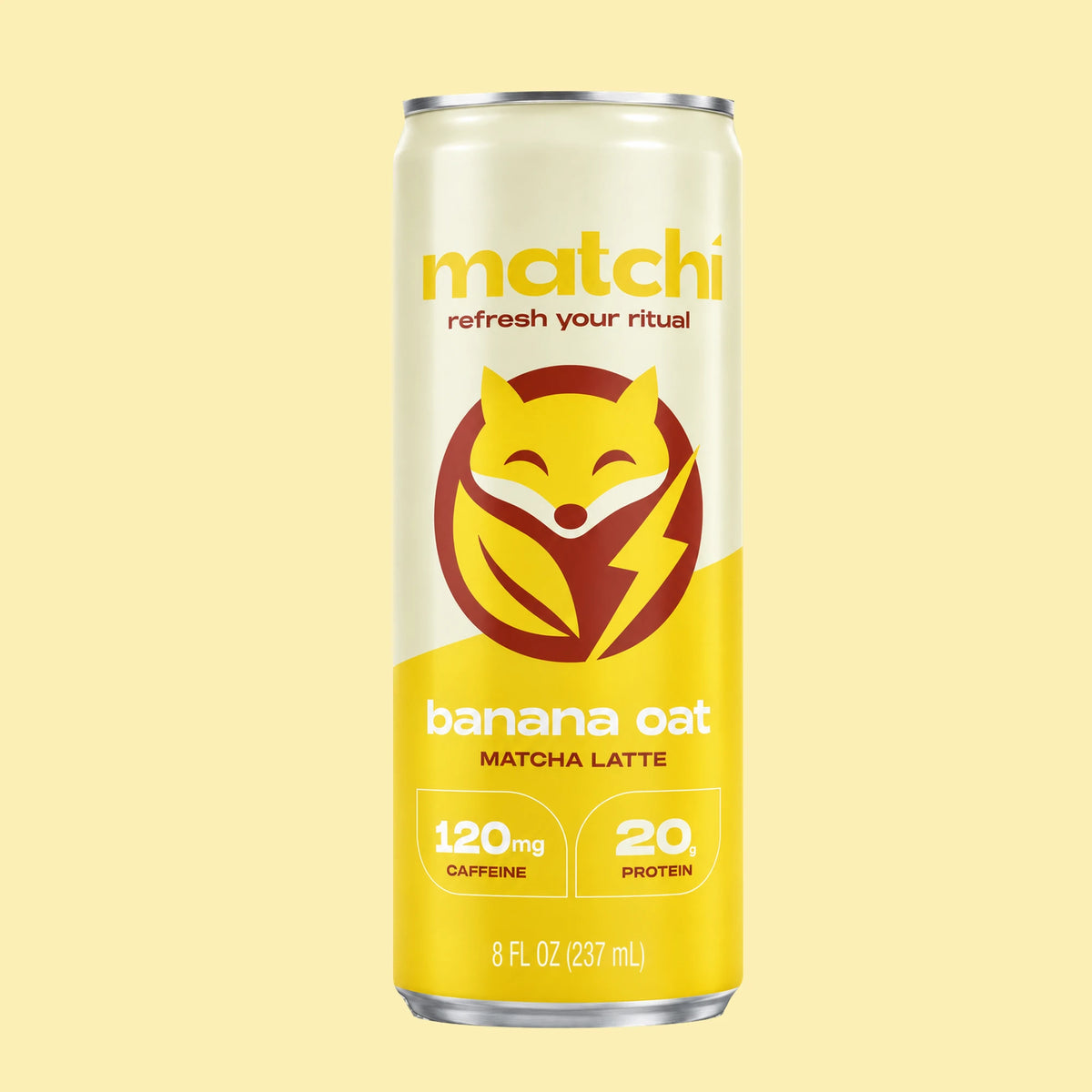 Matchi Banana Oat Canned Matcha Latte with Protein, 8 fl oz can