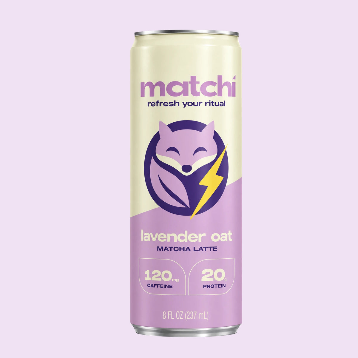 Matchi Lavender Oat Canned Matcha Latte with Protein, 8 fl oz can