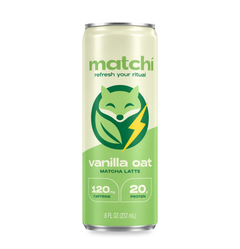 Matchi Vanilla Oat Protein Matcha Latte, 8 fl oz slim can